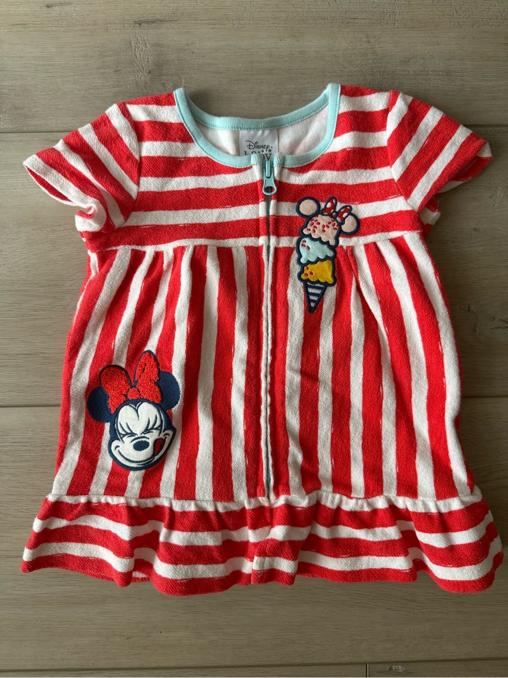 Disney Minnie Swim Cover-Up Red & White Striped